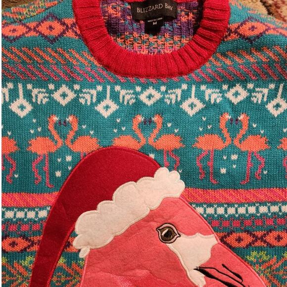 Blizzard Bay Flamingo "Ugly Christmas Sweater" Size Medium - Picture 3 of 6